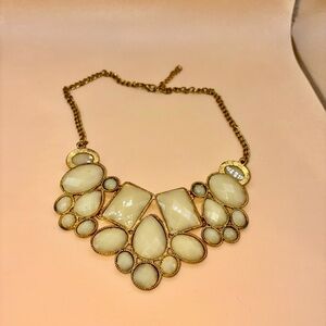 Vintage Gold and Cream Statement Necklace
